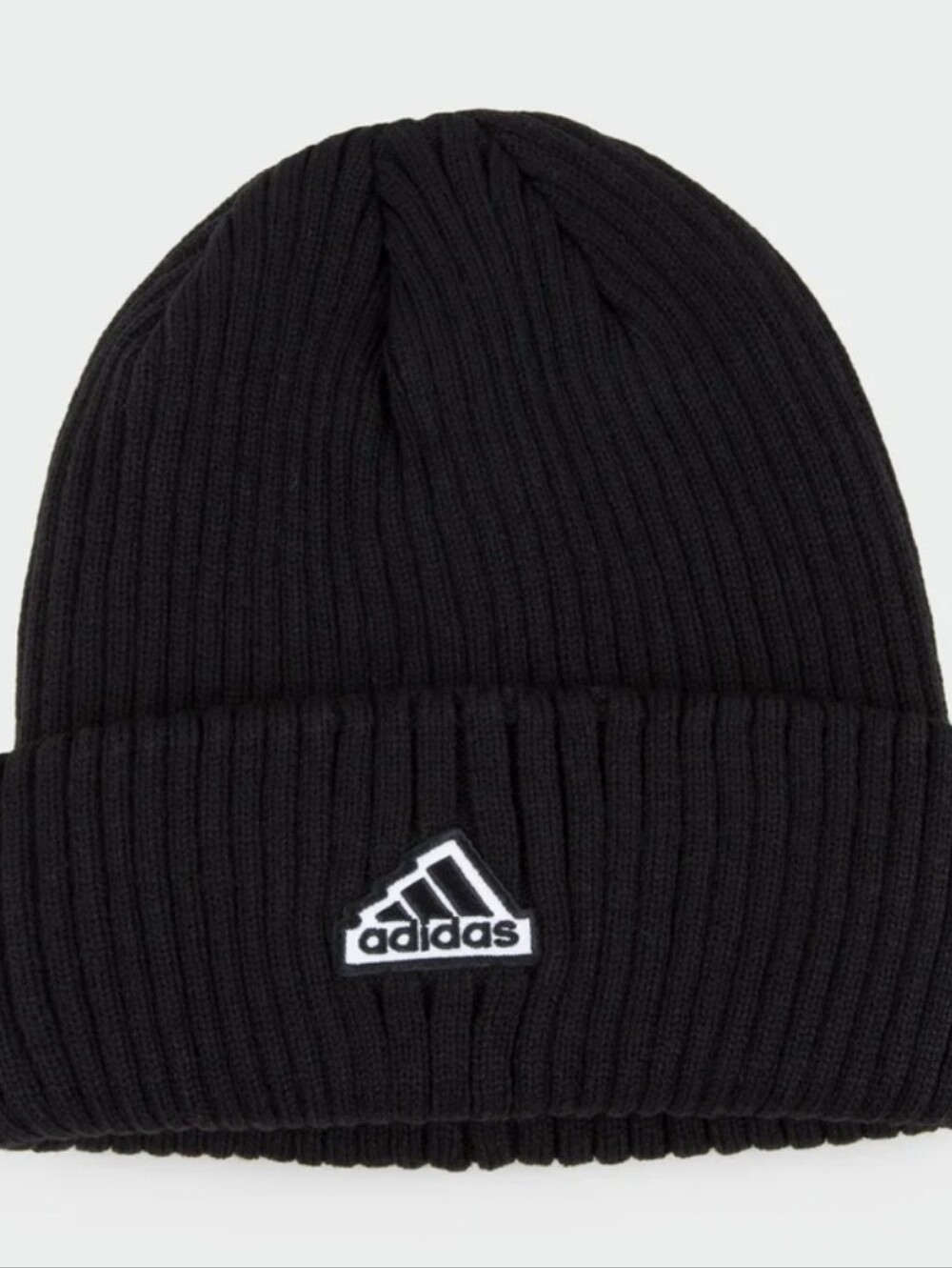 Adidas Altitude Fold Rib-Knit Beanie Hat- Black